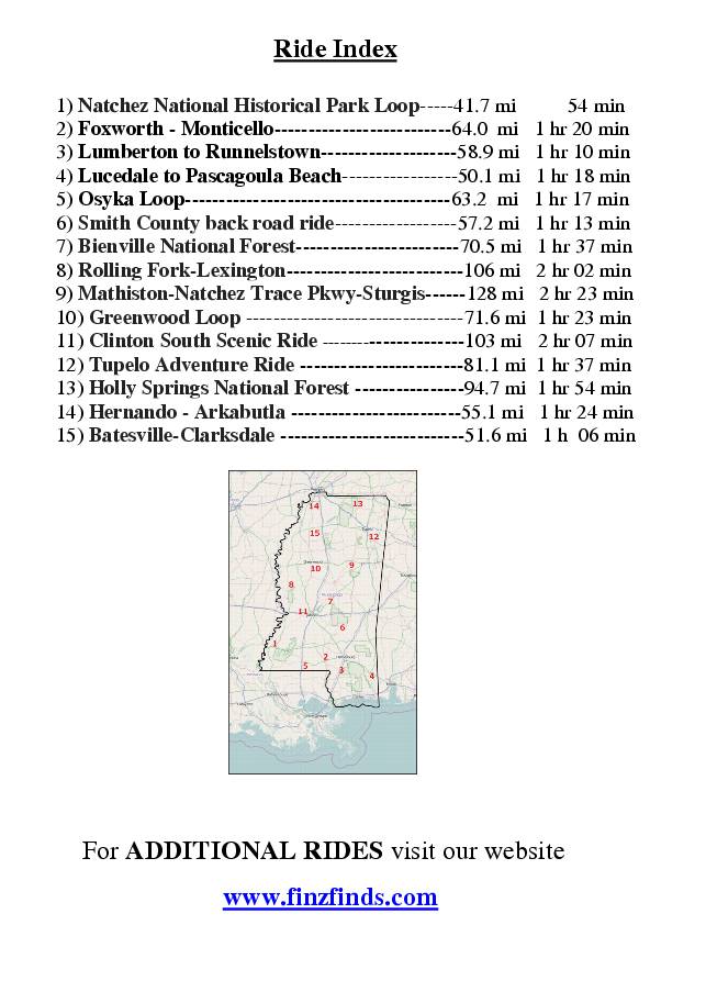 Scenic Ride Index Mississippi