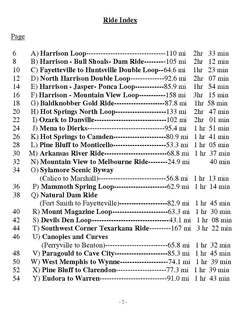 Arkansas Scenic Routes Index