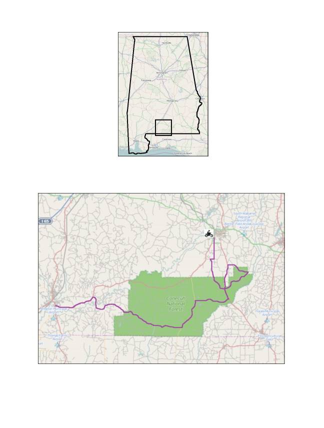 Scenic Ride Map Overview Alabama