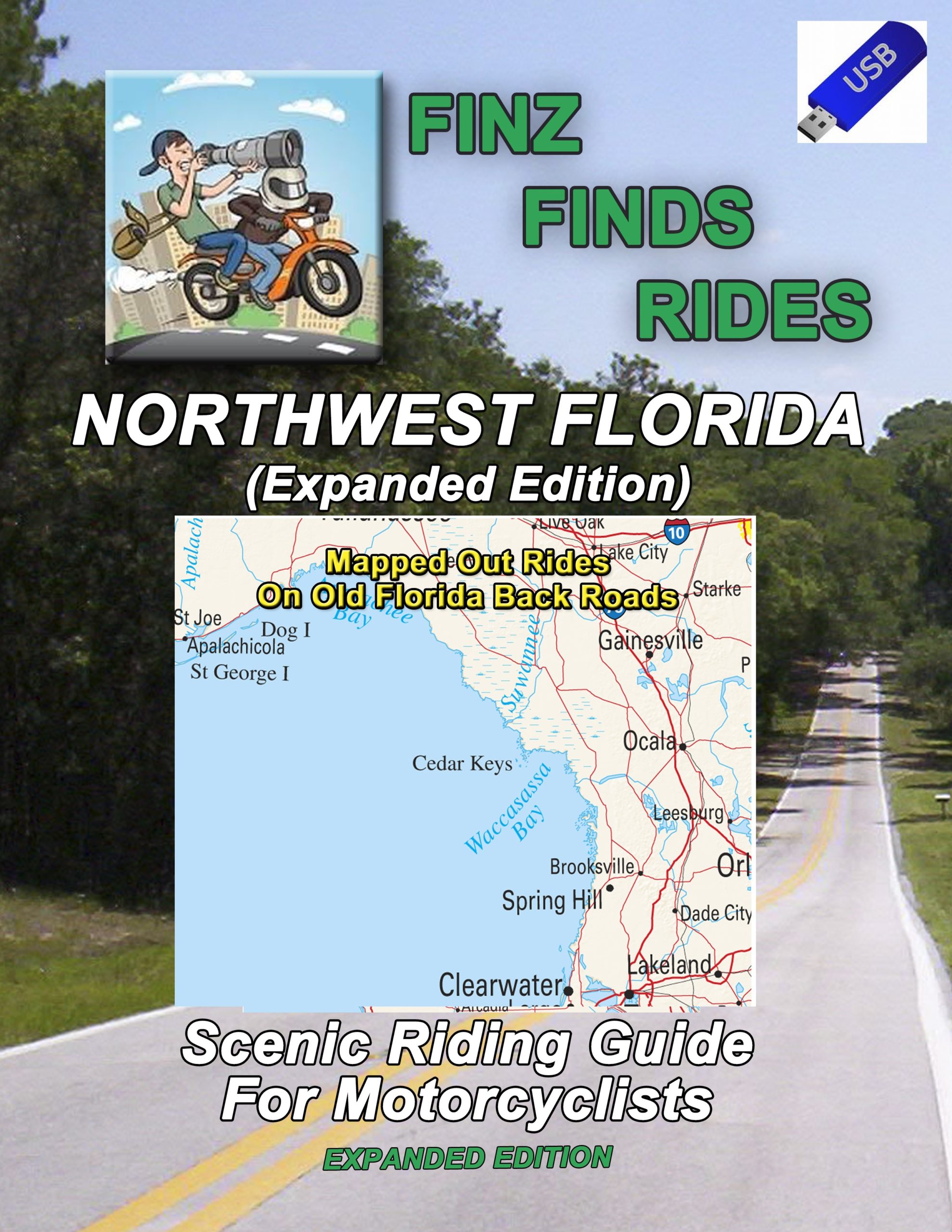 DISCOUNTED PACKAGE – Scenic Rides In Northwest Florida (Expanded Edition) Paperback And GPS – 25 Rides