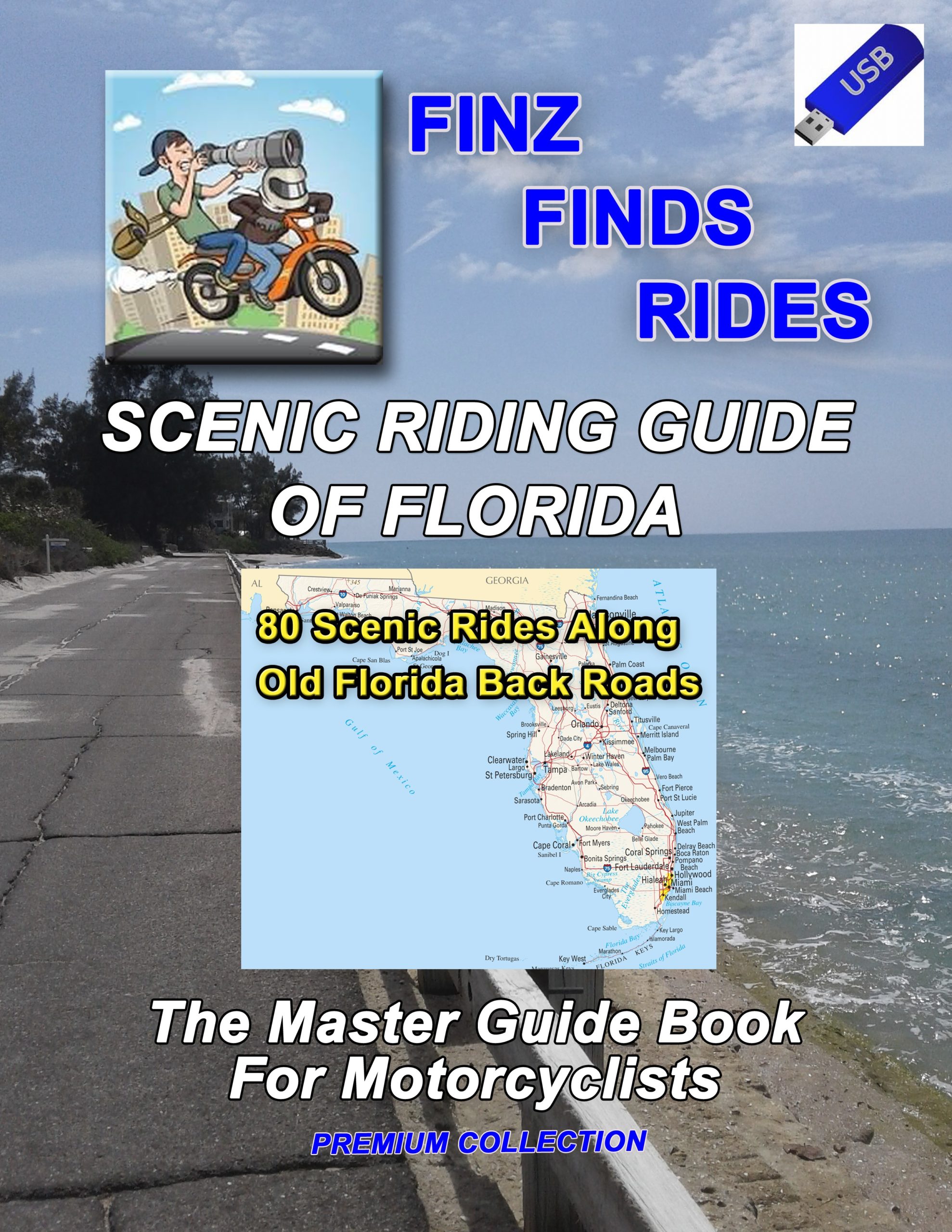 DISCOUNTED PACKAGE – Scenic Riding Guide Of Florida Paperback And GPS – 80 Rides