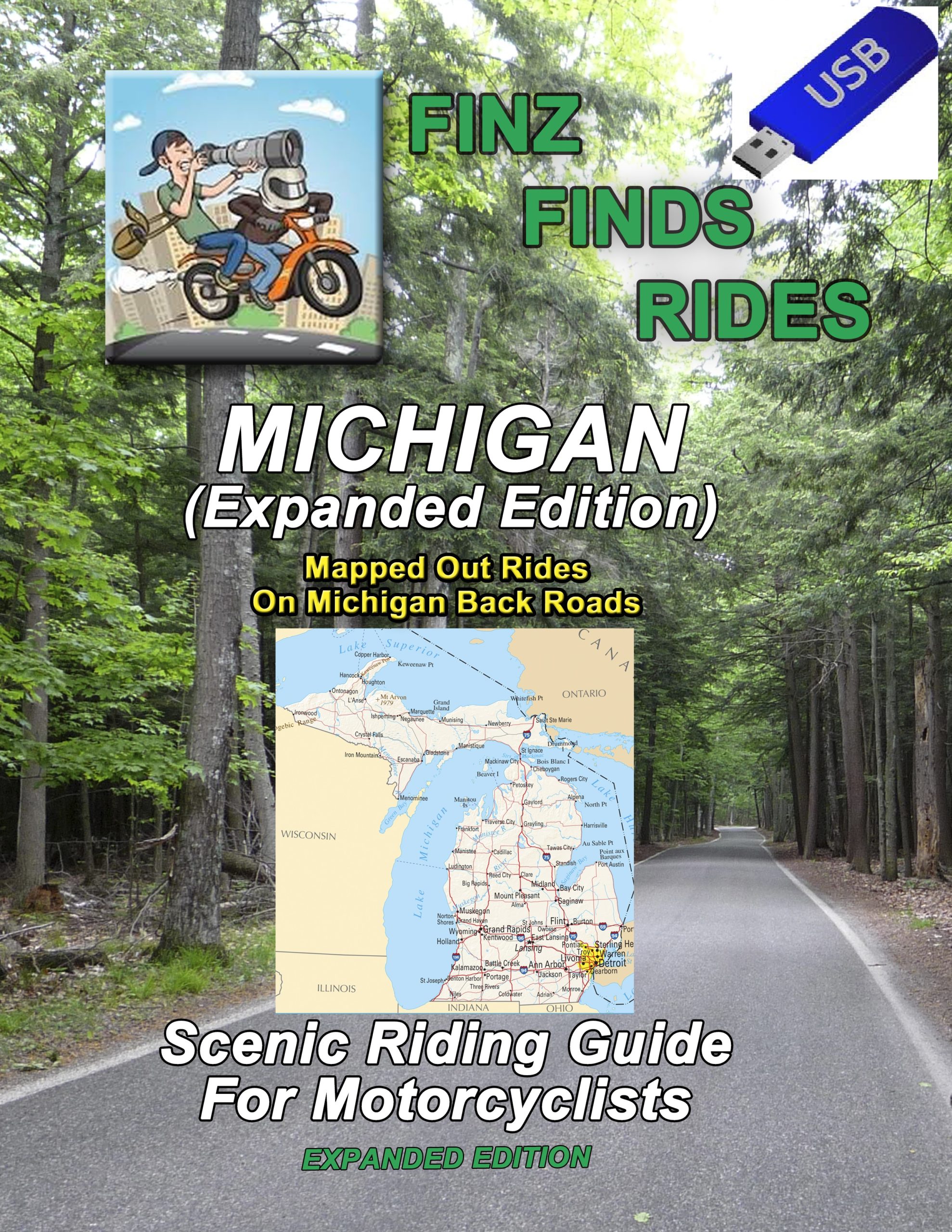 DISCOUNTED PACKAGE – Scenic Rides In Michigan Paperback And GPS – 29 Rides