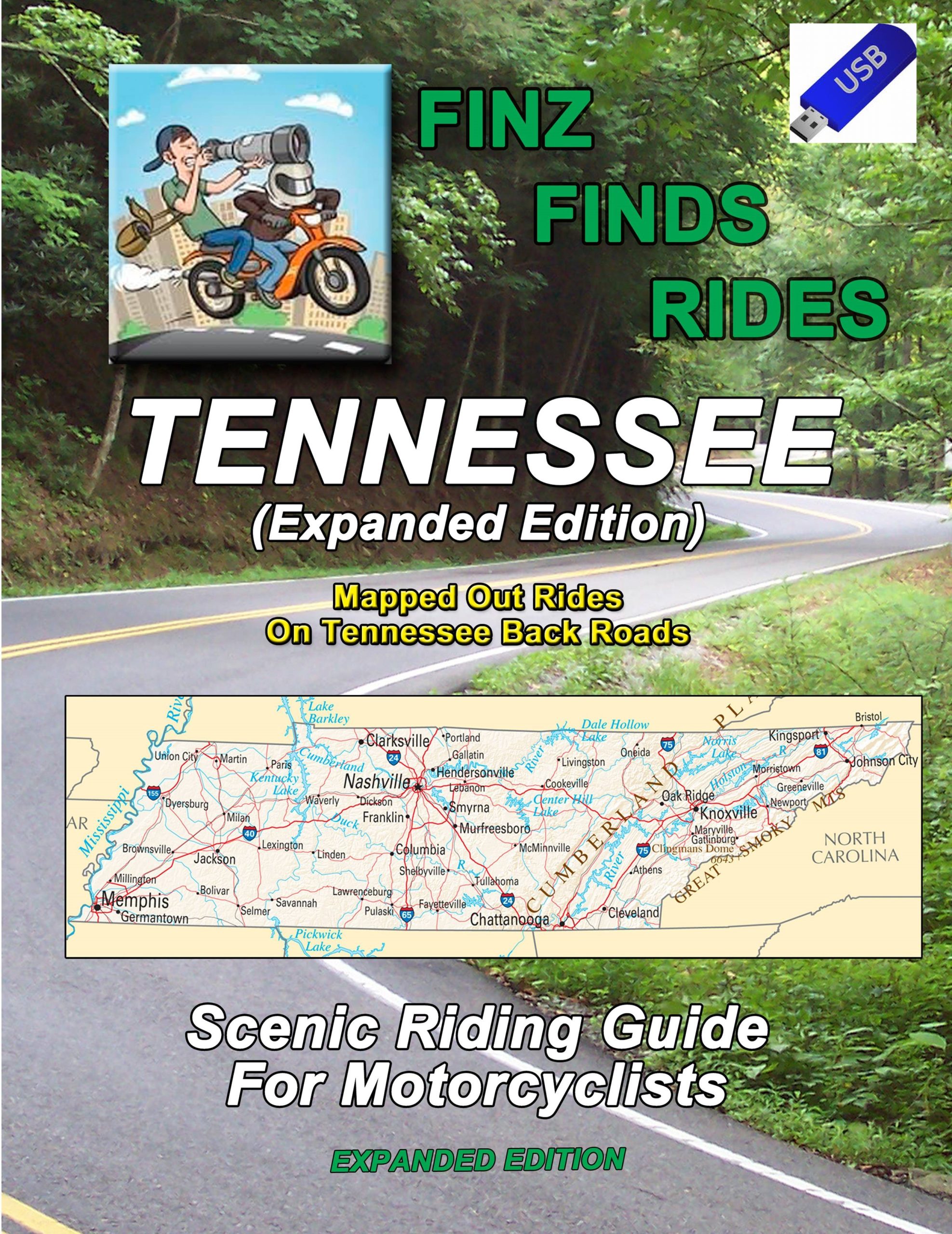 DISCOUNTED PACKAGE – Scenic Rides In Tennessee (Expanded Edition) Paperback And GPS – 26 Rides
